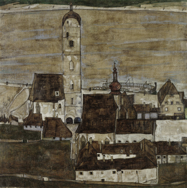 Egon Schiele - Tuna Nehri Üzerindeki Stein II