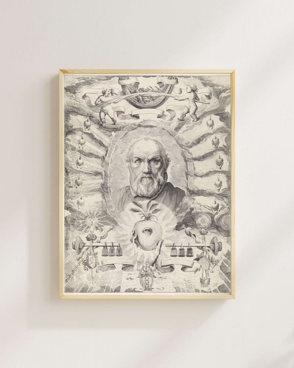 Theodor Matham - Dirck Volckertsz. Coornhert'in Alegorik Çerçeve İçindeki Portresi Fine Art Baskı