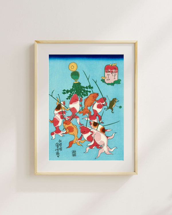 Utagawa Kuniyoshi - İtfaiyeciler ve Sancak Fine Art Baskı