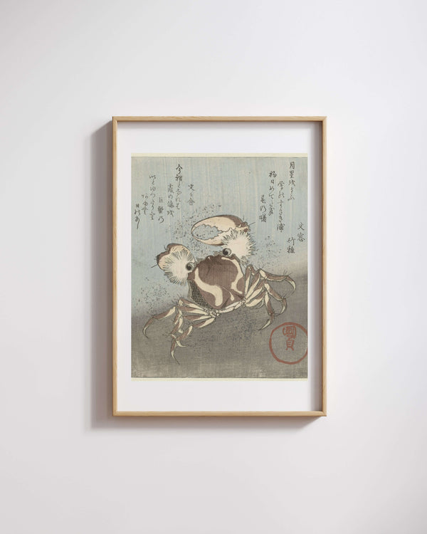 Utagawa Kunisada - Su Kenarında Yürüyen Yengeç Fine Art Baskı
