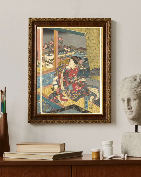 Utagawa Kuniteru - Çiçekler çerçeve