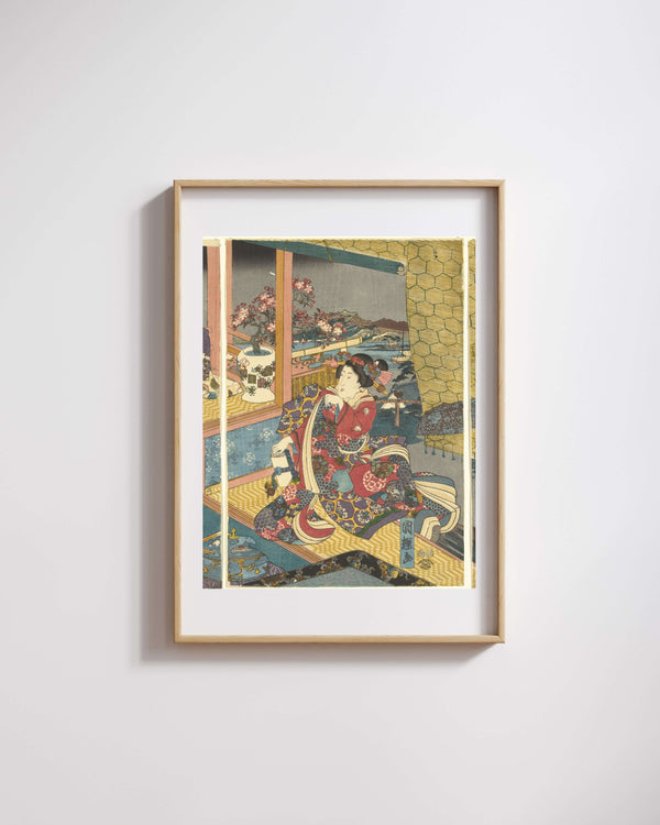 Utagawa Kuniteru - Çiçekler fine art baskı