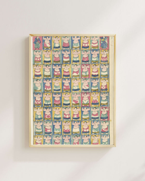 Utagawa Yoshikazu - Sumo Güreşçileri Fine Art Baskı