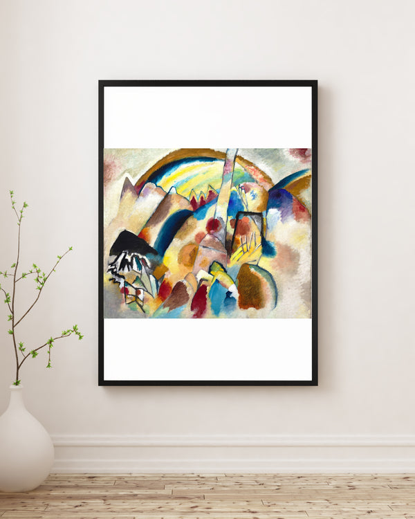 Wassily Kandinsky - Kırmızı Lekeli Manzara No. 2 Çerçeve