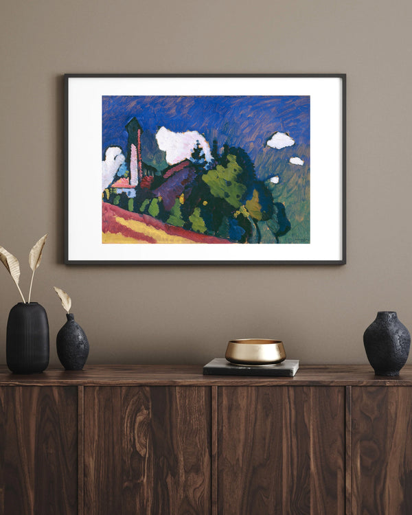 Wassily Kandinsky - Kuleli Manzara fine art baskı