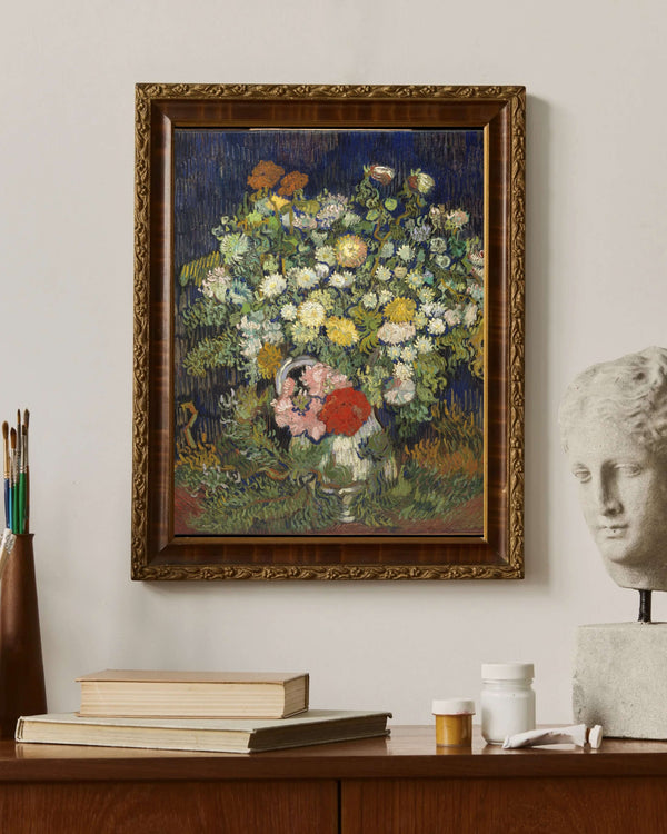 Vincent van Gogh - Vazodaki Çiçek Demeti çerçeve