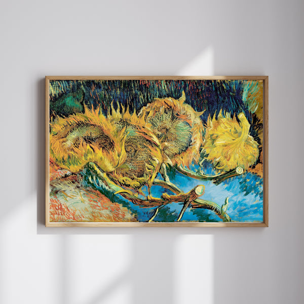 Vincent van Gogh - Tohuma Dönmüş Dört Ayçiçeği fine art baskı