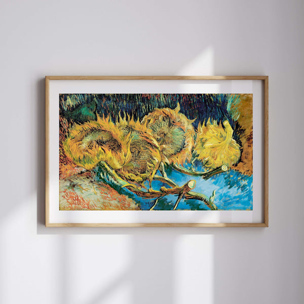 Vincent van Gogh - Tohuma Dönmüş Dört Ayçiçeği fine art baskı