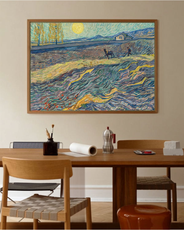 Vincent van Gogh - Tarlada Çift Süren Köylü fine art baskı