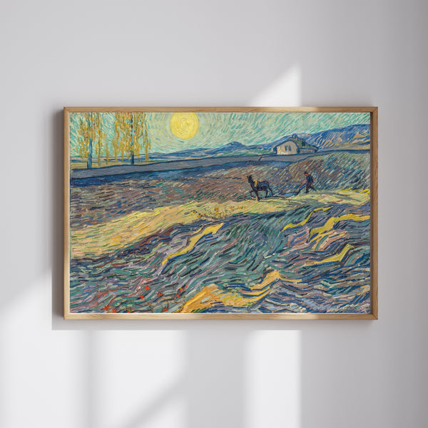 Vincent van Gogh - Tarlada Çift Süren Köylü fine art baskı