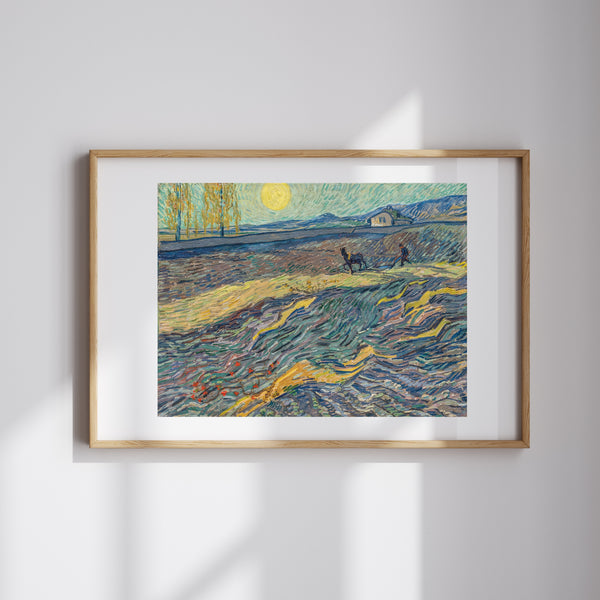 Vincent van Gogh - Tarlada Çift Süren Köylü fine art baskı