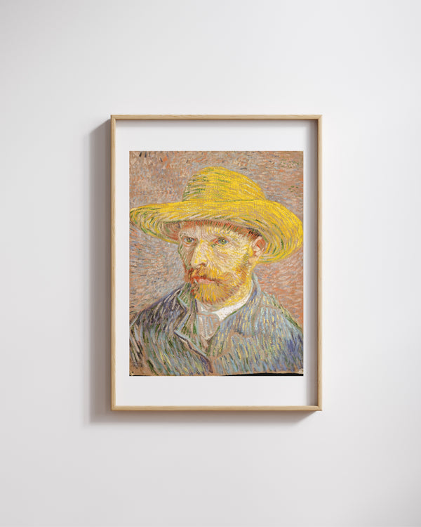 Vincent van Gogh - Hasır Şapkalı Otoportre fine art baskı