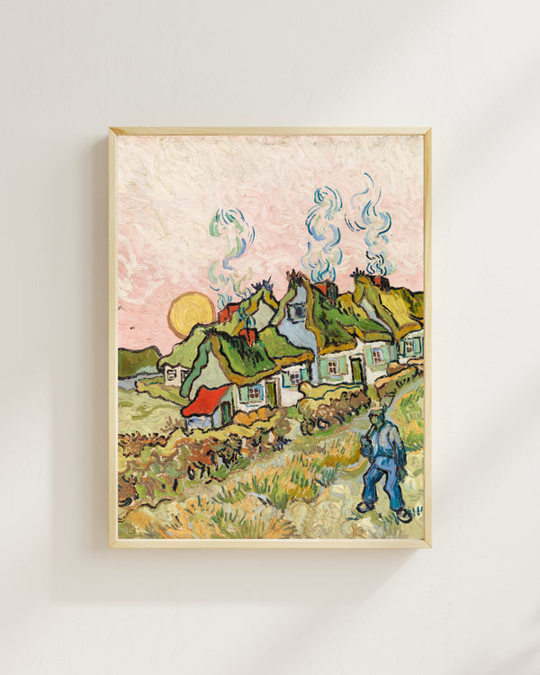 Vincent van Gogh - Güneş Işığındaki Saz Çatılı Kulübeler