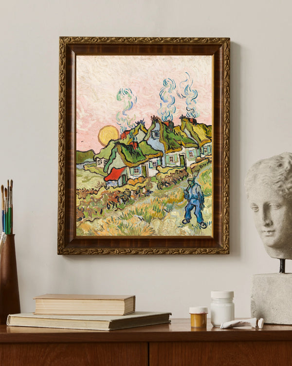 Vincent van Gogh - Güneş Işığındaki Saz Çatılı Kulübeler