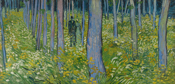 Vincent van Gogh - İki Figürle Orman Altı fine art baskı
