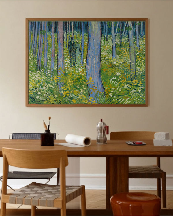 Vincent van Gogh - İki Figürle Orman Altı fine art baskı