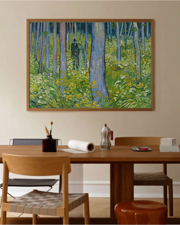 Vincent van Gogh - İki Figürle Orman Altı fine art baskı