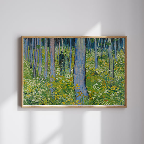 Vincent van Gogh - İki Figürle Orman Altı fine art baskı
