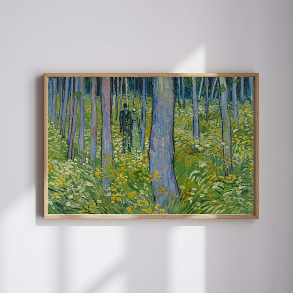 Vincent van Gogh - İki Figürle Orman Altı fine art baskı