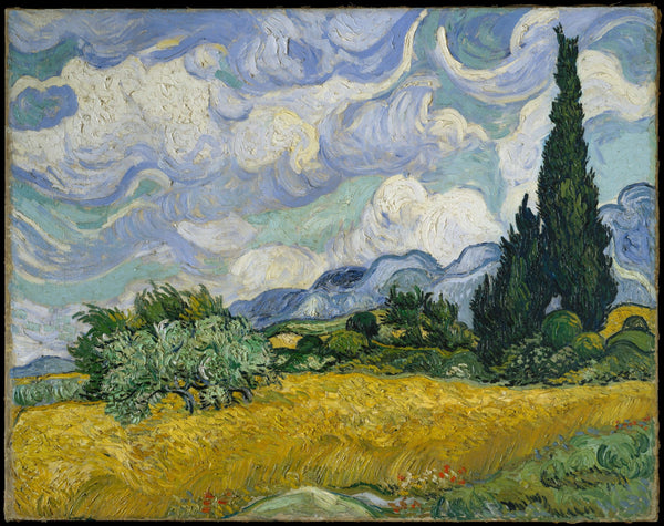 Vincent van Gogh - Selvi Ağaçlı Buğday Tarlası tablo
