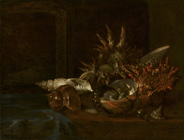 Willem Kalf - Deniz Kabukları ile Natürmort