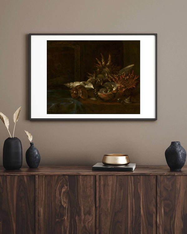 Willem Kalf - Deniz Kabukları ile Natürmort