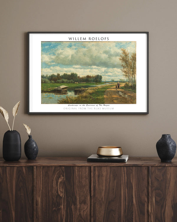 Willem Roelofs - Hâga Çevresinde Manzara çerçeve