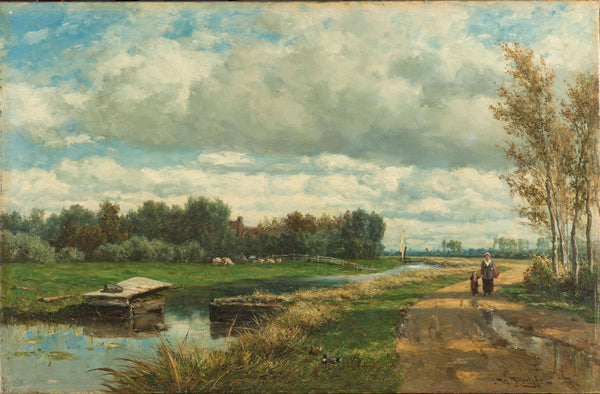 Willem Roelofs - Hâga Çevresinde Manzara tablo