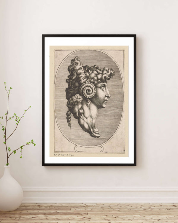 Anonim - Üç Yüz ve Bir Koç Başı Kompozisyonu Fine Art Baskı