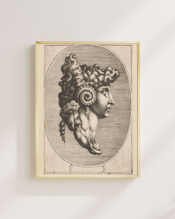 Anonim - Üç Yüz ve Bir Koç Başı Kompozisyonu Fine Art Baskı