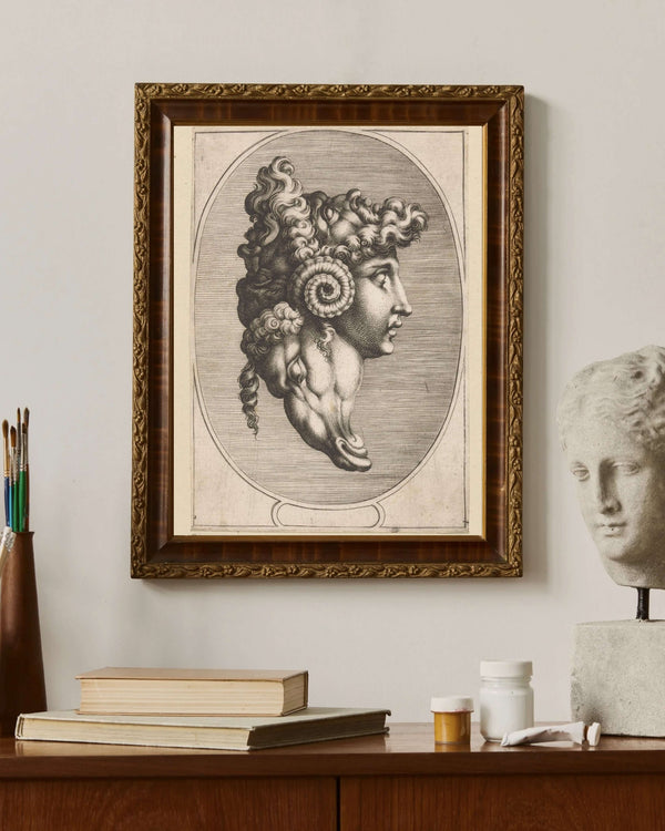 Anonim - Üç Yüz ve Bir Koç Başı Kompozisyonu Fine Art Baskı