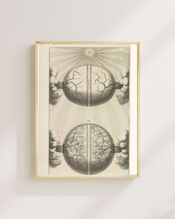 Anonim - İki Dünya Küresi Fine Art Baskı