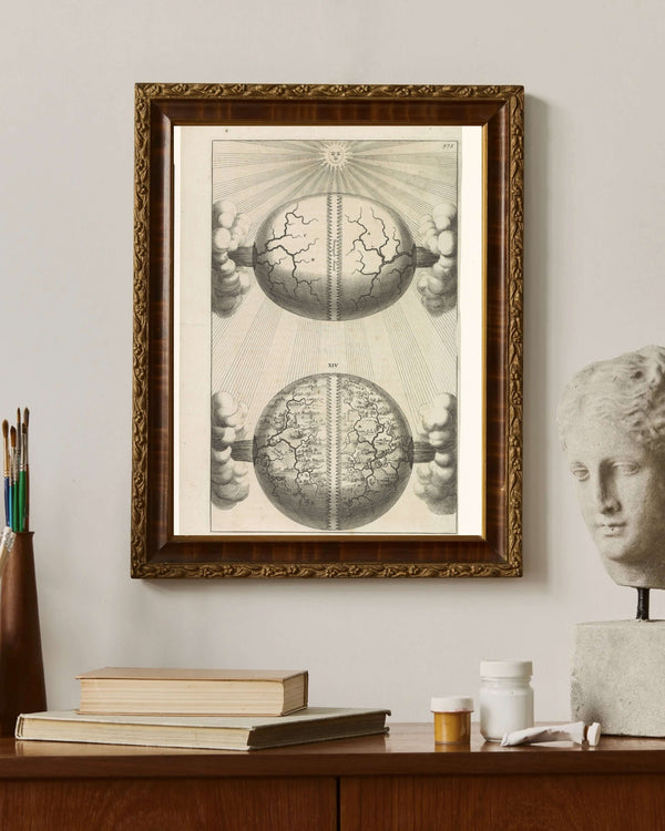 Anonim - İki Dünya Küresi Fine Art Baskı