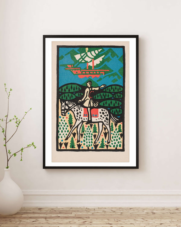 Atlı ve Yelkenli Gemi Fine Art Baskı