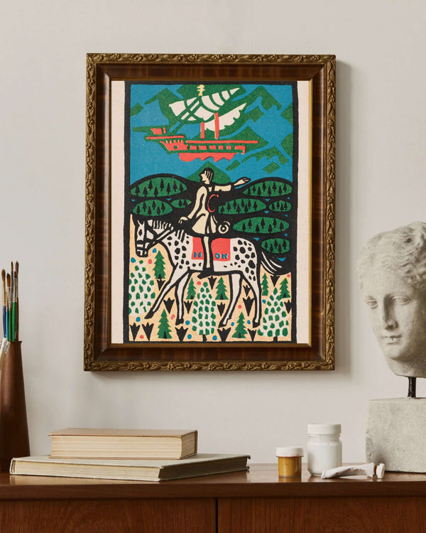 Atlı ve Yelkenli Gemi Fine Art Baskı