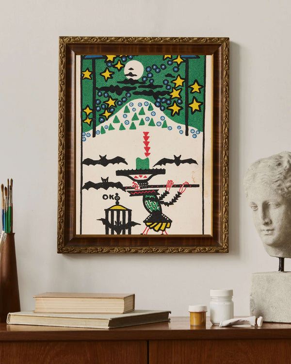Flütçü ve Yarasalar Fine Art Baskı