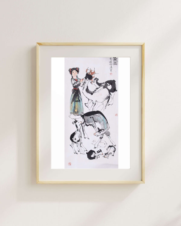 Geyikler ve Dostluk fine art baskı