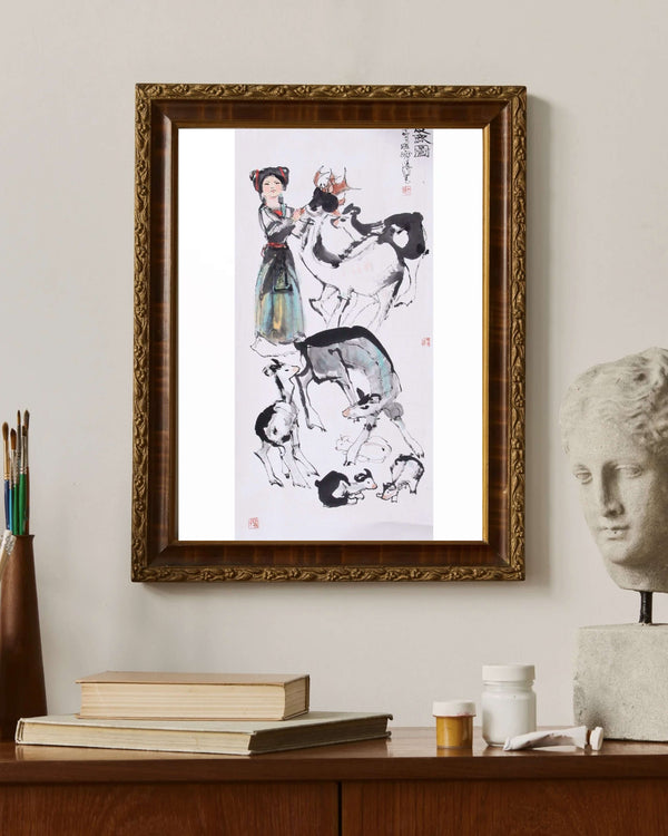 Geyikler ve Dostluk fine art baskı