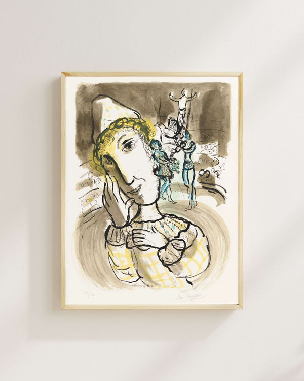 Marc Chagall - Sarı Palyaçolu Sirk Fine Art Baskı