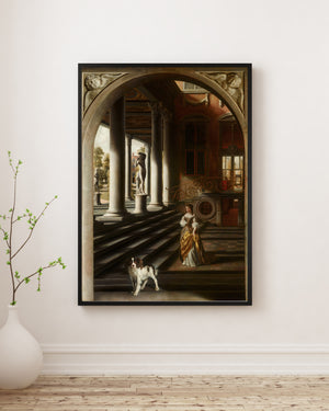 Samuel van Hoogstraten - Mektup Okuyan Kadınla Perspektif Manzara poster