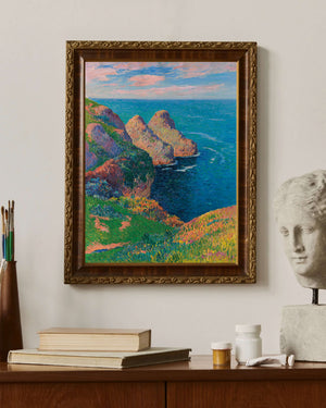 Henry Moret - Deniz Kıyısındaki Kayalıklar Fine Art Baskı