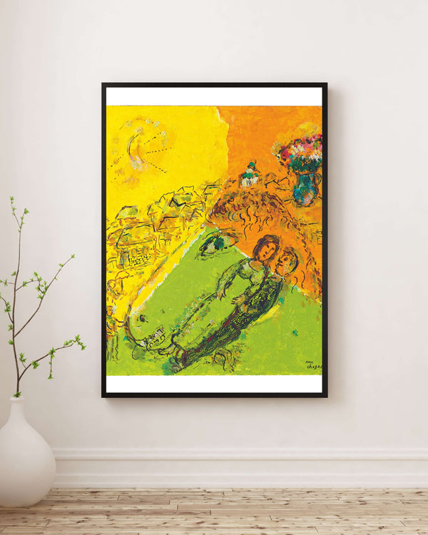 Marc Chagall - Eşek Profilinde Çift Fine Art Baskı