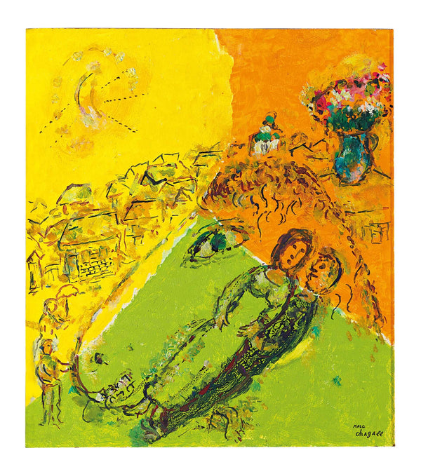 Marc Chagall - Eşek Profilinde Çift Fine Art Baskı