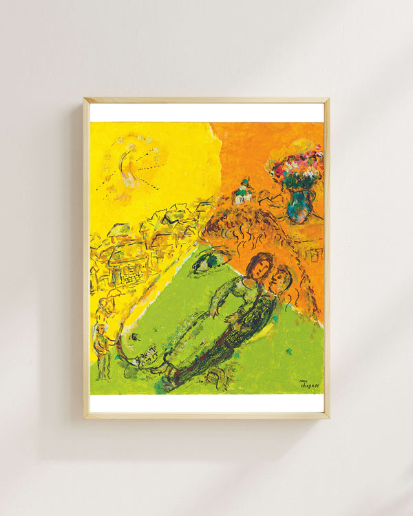 Marc Chagall - Eşek Profilinde Çift Fine Art Baskı