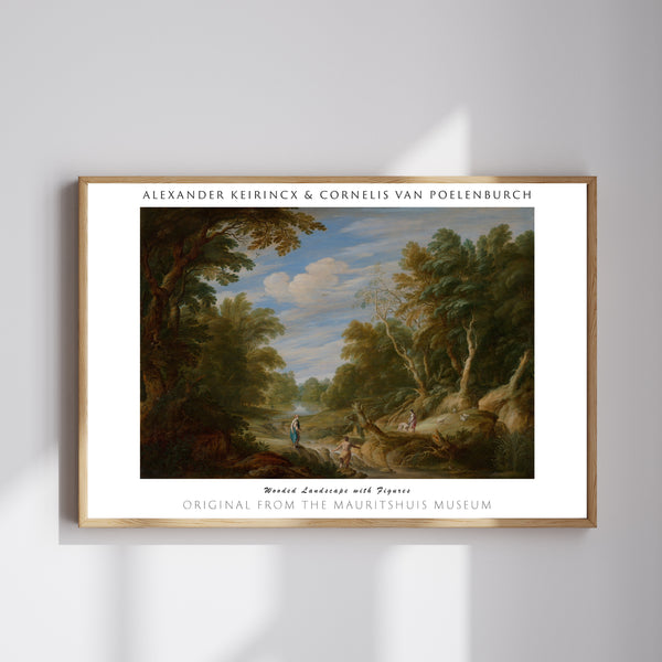 Alexander Keirincx & Cornelis van Poelenburch-Figürlerle Orman Manzarası poster