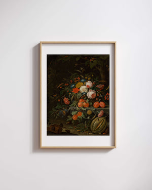 Abraham Mignon - Çiçekler ve Meyveler fine art baskı