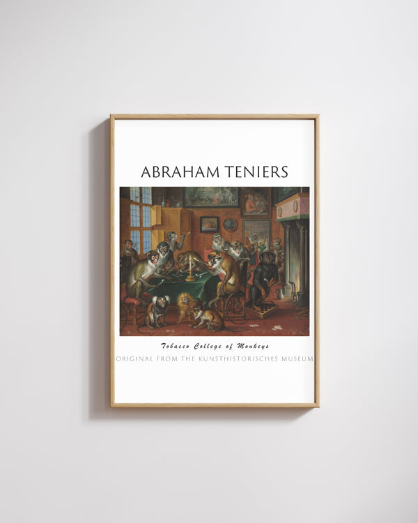 Abraham Teniers - Maymunların Tütün Kulübü poster