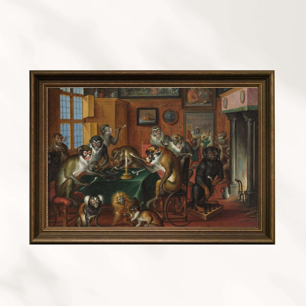 Abraham Teniers - Maymunların Tütün Kulübü