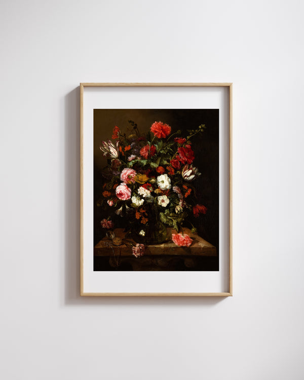 Abraham van Beijeren - Saatli Çiçek Natürmortu fine art baskı