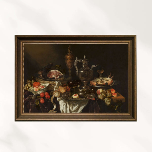 Abraham van Beyeren - Görkemli İhtişam Natürmortu fine art baskı